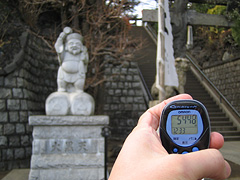 品川神社で歩数計