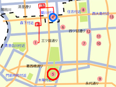 江戸歴史散策マップ「木置場」の位置