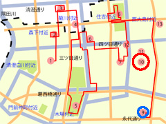 江戸歴史散策マップ「八右衛門新田」の位置