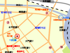 江戸歴史散策マップ「囚獄」の位置