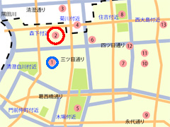江戸歴史散策マップ「神保山城守」の位置