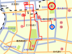 江戸歴史散策マップ「猿江御材木蔵」の位置