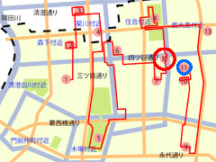 江戸歴史散策マップ「岩井橋」の位置