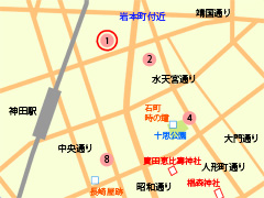 江戸歴史散策マップ「千葉周作」の位置