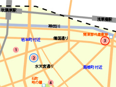 江戸歴史散策マップ「郡代屋敷」の位置