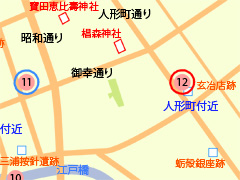 江戸歴史散策マップ「玄冶店」の位置