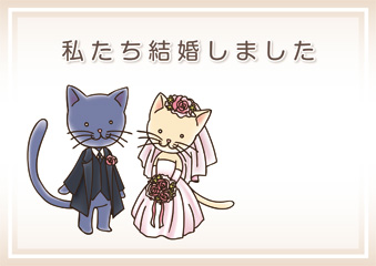 結婚報告　ネコのカップル